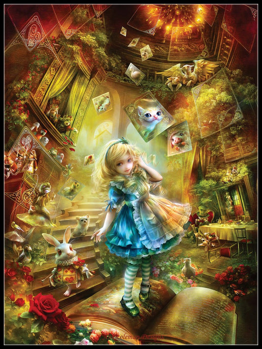 Down the Rabbit Hole - Counted Cross Stitch Patterns Embroidery Crafts Needlework DIY Chart DMC Color