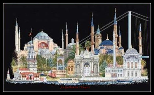 Istanbul - Counted Cross Stitch Patterns Embroidery Crafts Needlework DIY Chart DMC Color