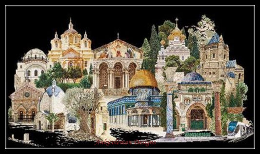 Jerusalem - Counted Cross Stitch Patterns Embroidery Crafts Needlework DIY Chart DMC Color