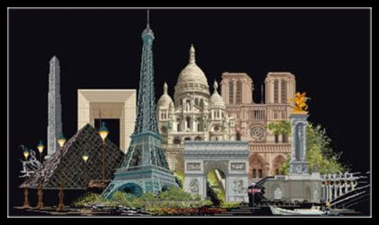 Paris - Counted Cross Stitch Patterns Embroidery Crafts Needlework DIY Chart DMC Color