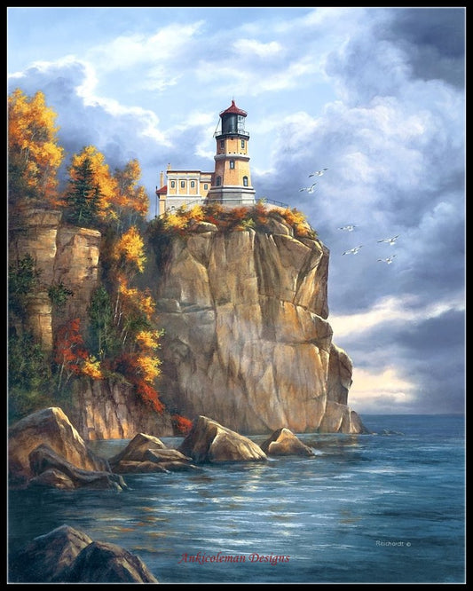 The Lighthouse - Counted Cross Stitch Patterns Embroidery Crafts Needlework DIY Chart DMC Color