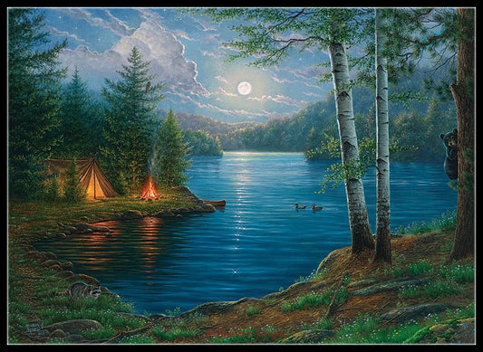 Night on the Lake - Counted Cross Stitch Patterns Embroidery Crafts Needlework DIY Chart DMC Color