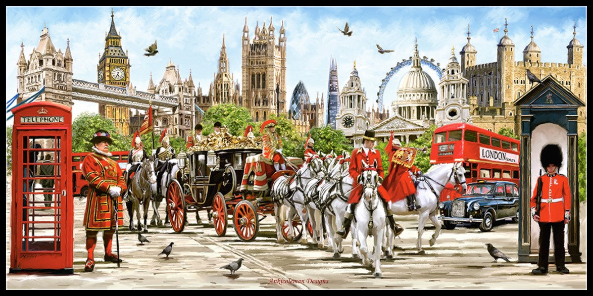 Pride of London - Counted Cross Stitch Patterns Embroidery Crafts Needlework DIY Chart DMC Color
