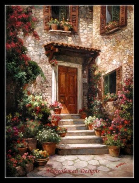 Mont Boron Hideaway - Counted Cross Stitch Patterns Embroidery Crafts Needlework DIY Chart DMC Color