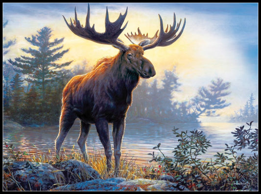 Northwoods Moose - Counted Cross Stitch Patterns Embroidery Crafts Needlework DIY Chart DMC Color