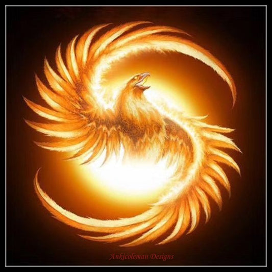 Fire Phoenix - Counted Cross Stitch Patterns Embroidery Crafts Needlework DIY Chart DMC Color