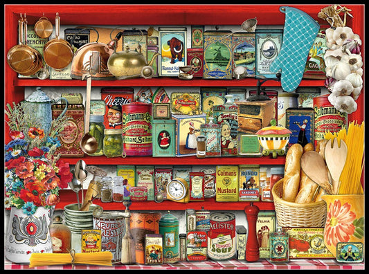 Kitchen Shelf - Counted Cross Stitch Patterns Embroidery Crafts Needlework DIY Chart DMC Color