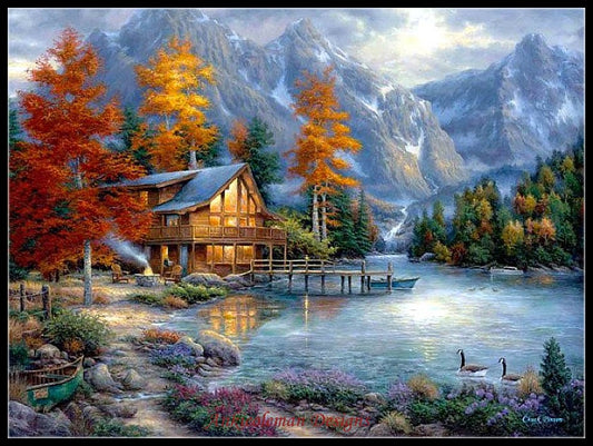 Space for Reflection - Counted Cross Stitch Patterns Embroidery Crafts Needlework DIY Chart DMC Color
