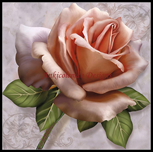 Rosa Salmon - Counted Cross Stitch Patterns Embroidery Crafts Needlework DIY Chart DMC Color