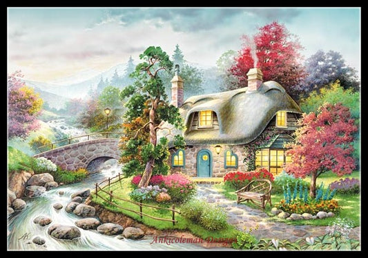Storybook Cottage - Counted Cross Stitch Patterns Embroidery Crafts Needlework DIY Chart DMC Color