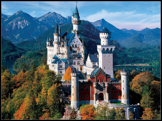 Neuschwanstein Castle 2 - Counted Cross Stitch Patterns Embroidery Crafts Needlework DIY Chart DMC Color