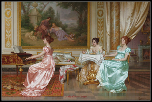 The Parlor Concert - Counted Cross Stitch Patterns Embroidery Crafts Needlework DIY Chart DMC Color