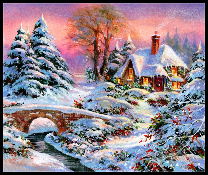 A Cottage 2 - Counted Cross Stitch Patterns Embroidery Crafts Needlework DIY Chart DMC Color