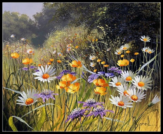 Meadow Flowers 1 - Counted Cross Stitch Patterns Embroidery Crafts Needlework DIY Chart DMC Color