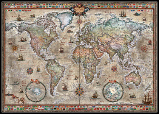 Retro World - Counted Cross Stitch Patterns Embroidery Crafts Needlework DIY Chart DMC Color