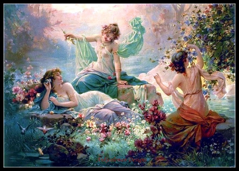 Nymphs - Counted Cross Stitch Patterns Embroidery Crafts Needlework DIY Chart DMC Color