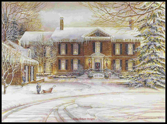 The Ice Castle - Counted Cross Stitch Patterns Embroidery Crafts Needlework DIY Chart DMC Color