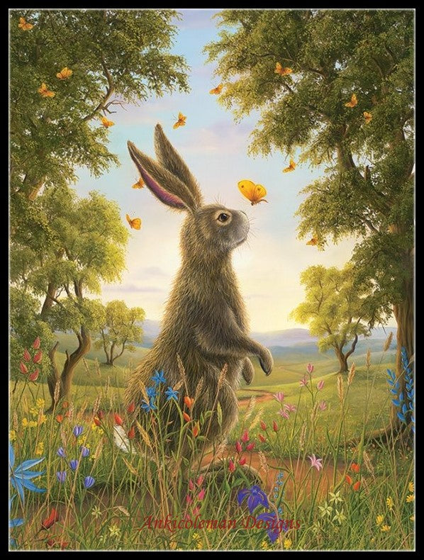 Rabbit’s Kiss - Counted Cross Stitch Patterns Embroidery Crafts Needlework DIY Chart DMC Color