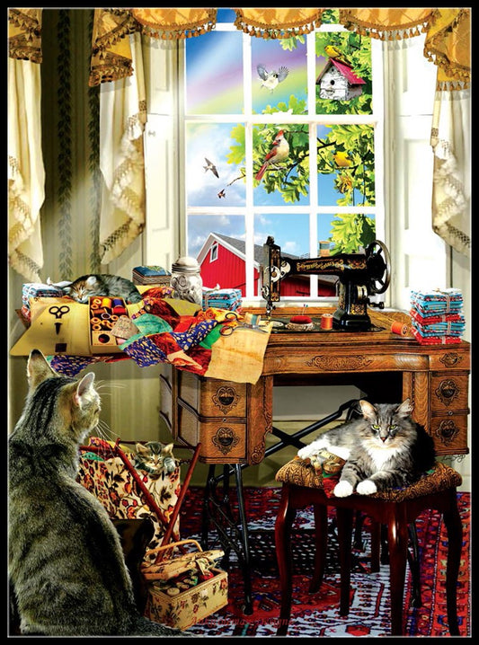 The Sewing Room - Counted Cross Stitch Patterns Embroidery Crafts Needlework DIY Chart DMC Color