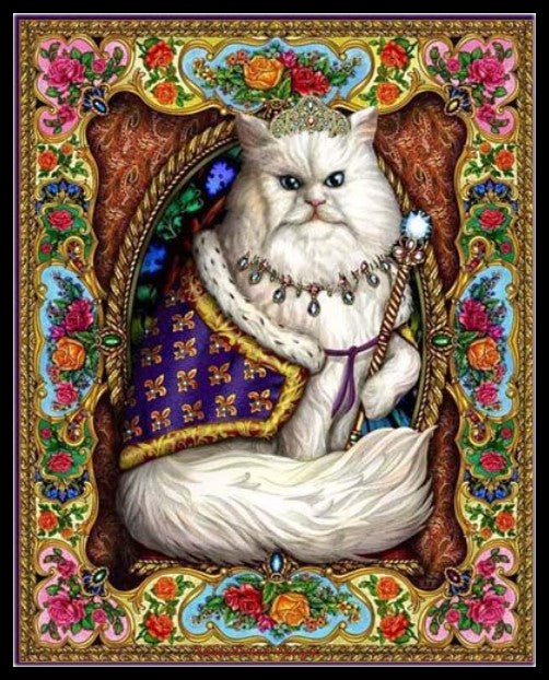 Majestic Cat - Counted Cross Stitch Patterns Embroidery Crafts Needlework DIY Chart DMC Color