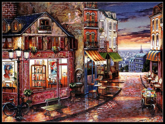 Twilight View 2 - Counted Cross Stitch Patterns Embroidery Crafts Needlework DIY Chart DMC Color