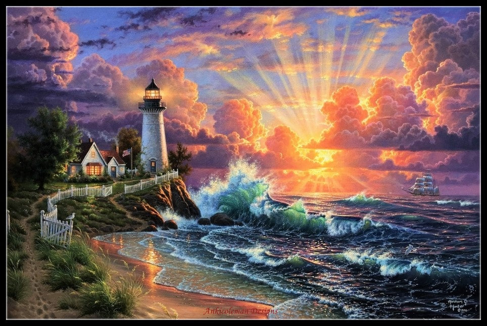 Light of Hope - Counted Cross Stitch Patterns Embroidery Crafts Needlework DIY Chart DMC Color