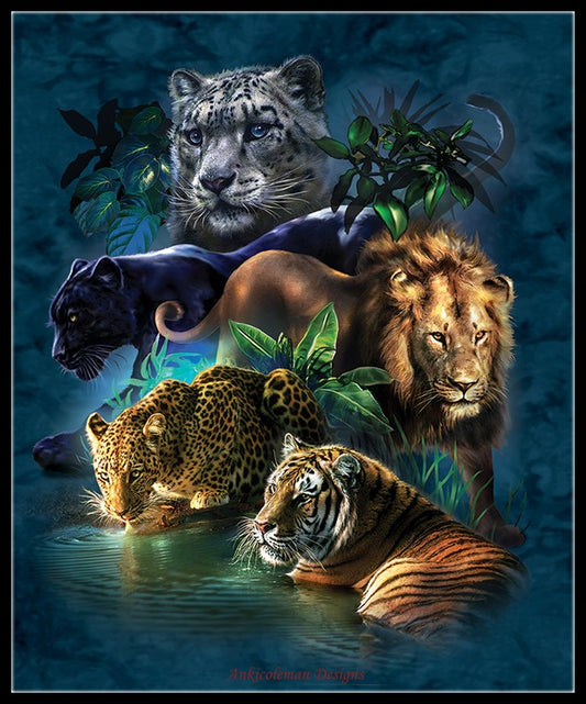 Big Cat Prowess - Counted Cross Stitch Patterns Embroidery Crafts Needlework DIY Chart DMC Color