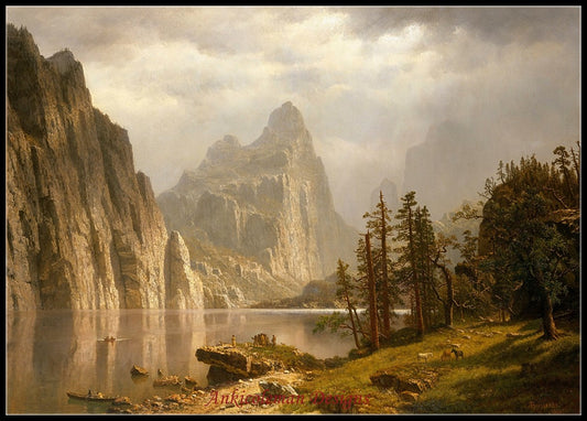 Merced River, Yosemite Valley - Counted Cross Stitch Patterns Embroidery Crafts Needlework DIY Chart DMC Color