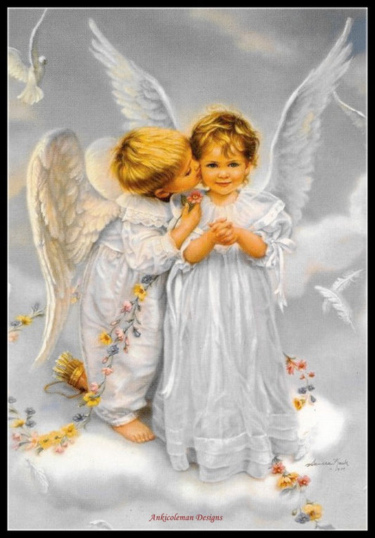 Little Angels 12 - Counted Cross Stitch Patterns Embroidery Crafts Needlework DIY Chart DMC Color