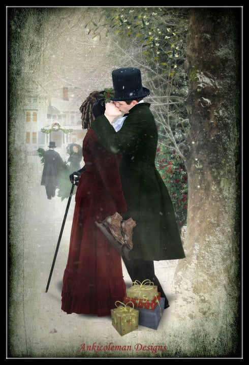 Under the Mistletoe - Counted Cross Stitch Patterns Embroidery Crafts Needlework DIY Chart DMC Color