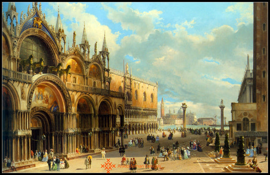St. Marks and the Doges Palace, Venice - Counted Cross Stitch Patterns Embroidery Crafts Needlework DIY Chart DMC Color
