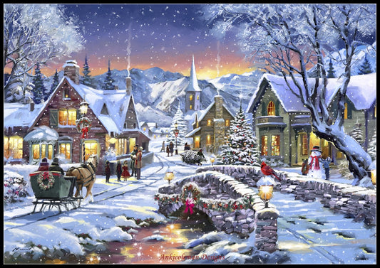 Tinsel Town - Counted Cross Stitch Patterns Embroidery Crafts Needlework DIY Chart DMC Color