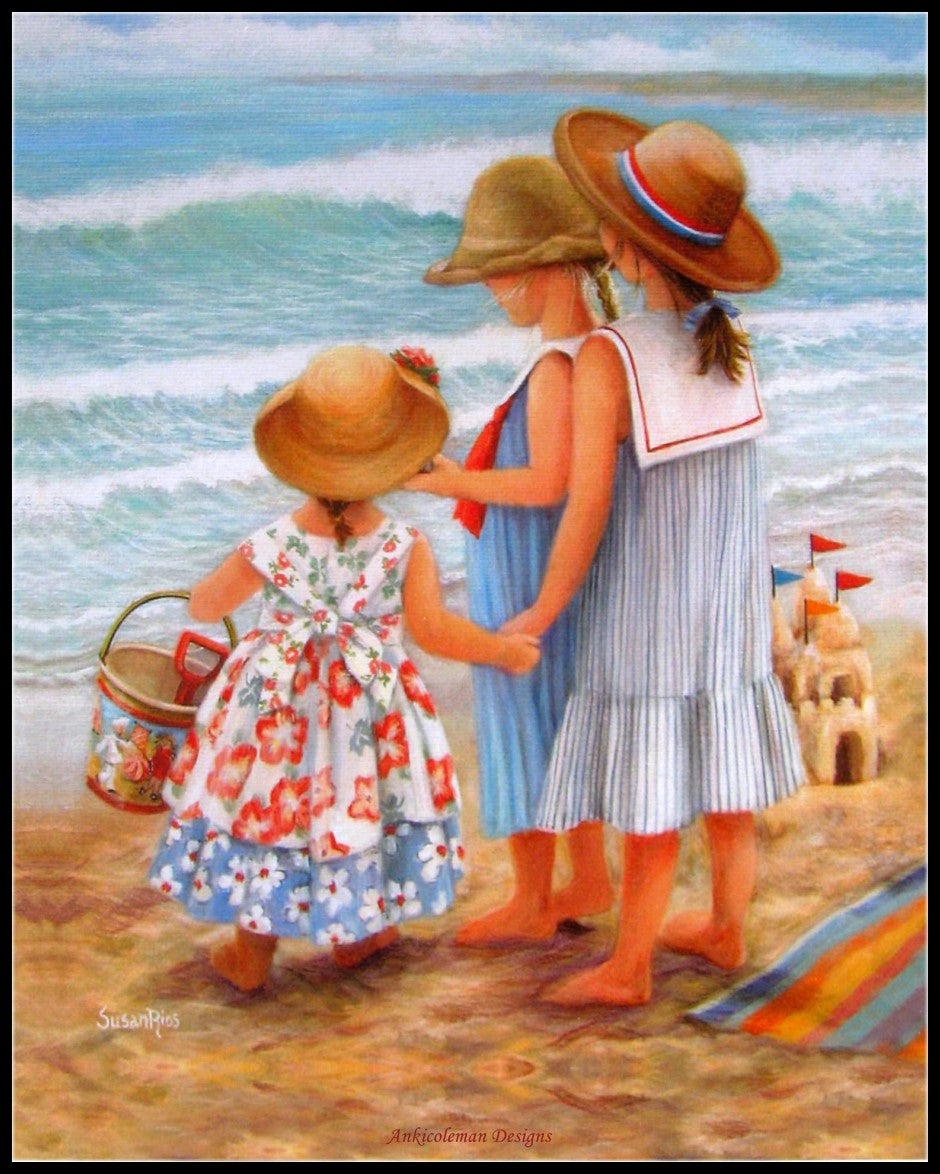 Sisters - Counted Cross Stitch Patterns Embroidery Crafts Needlework DIY Chart DMC Color