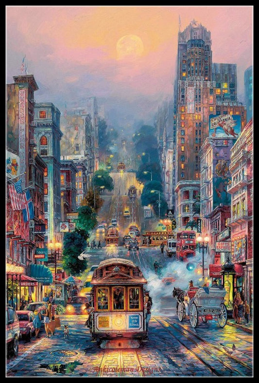 Powell Street - Counted Cross Stitch Patterns Embroidery Crafts Needlework DIY Chart DMC Color