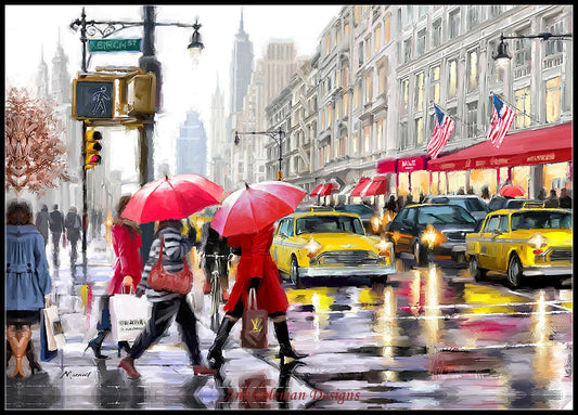New York Shopper - Counted Cross Stitch Patterns Embroidery Crafts Needlework DIY Chart DMC Color