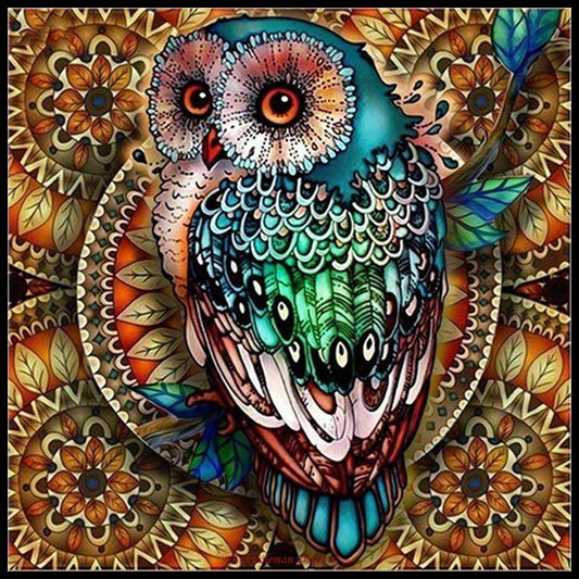 Mandala Owl - Counted Cross Stitch Patterns Embroidery Crafts Needlework DIY Chart DMC Color