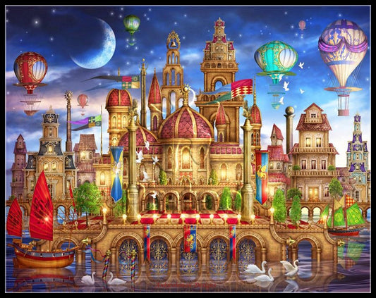 Downtown - Counted Cross Stitch Patterns Embroidery Crafts Needlework DIY Chart DMC Color