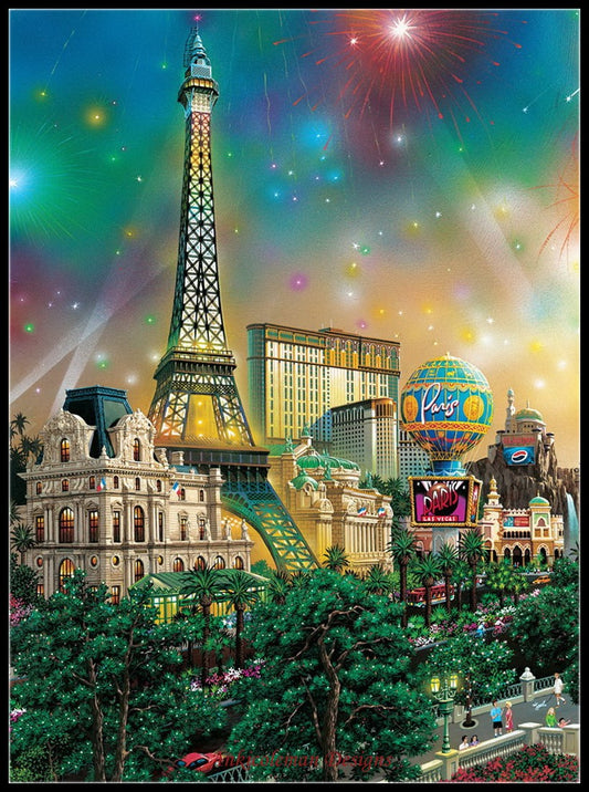 Las Vegas, Paris - Counted Cross Stitch Patterns Embroidery Crafts Needlework DIY Chart DMC Color