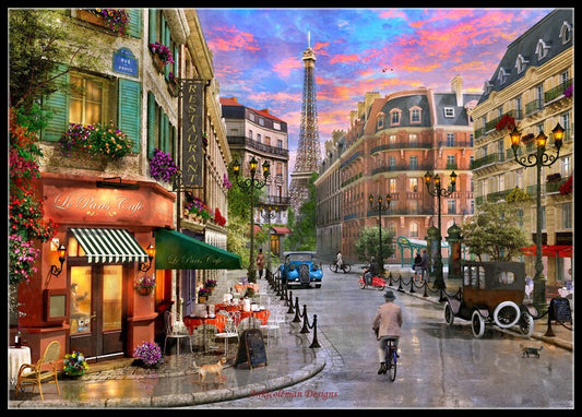 Parisian Streets - Counted Cross Stitch Patterns Embroidery Crafts Needlework DIY Chart DMC Color