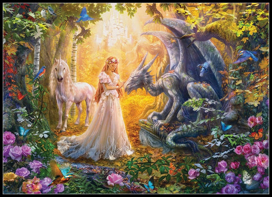 Princess Garden - Counted Cross Stitch Patterns Embroidery Crafts Needlework DIY Chart DMC Color