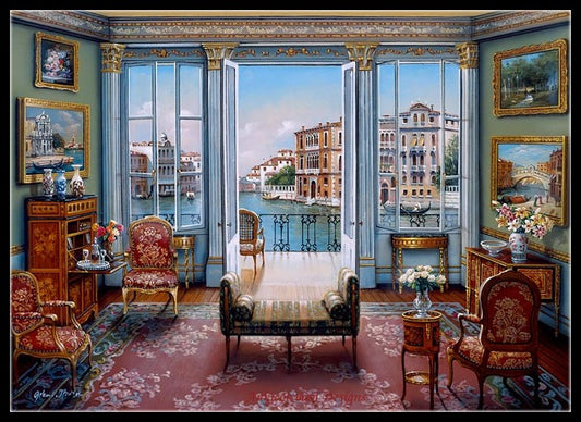 Twilight View 16 - Counted Cross Stitch Patterns Embroidery Crafts Needlework DIY Chart DMC Color