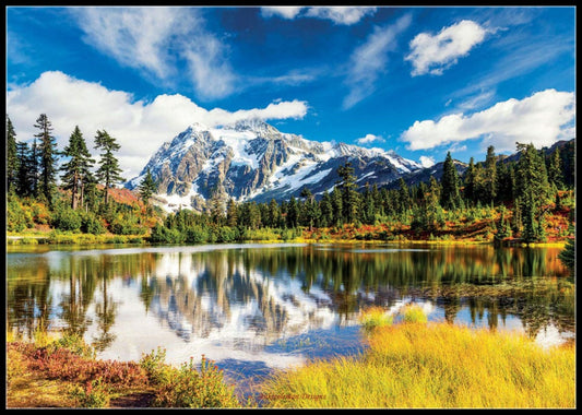 Mount Shuksan - Counted Cross Stitch Patterns Embroidery Crafts Needlework DIY Chart DMC Color