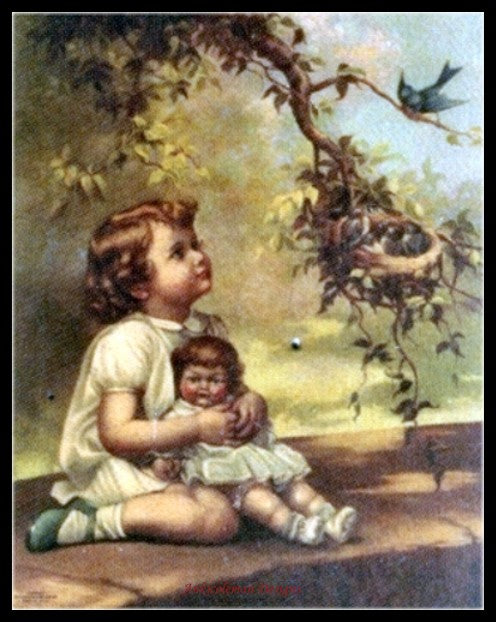 In Bluebird Land - Counted Cross Stitch Patterns Embroidery Crafts Needlework DIY Chart DMC Color
