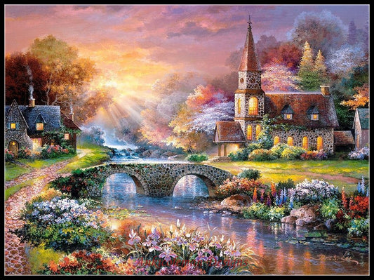 Peaceful Reflections - Counted Cross Stitch Patterns Embroidery Crafts Needlework DIY Chart DMC Color