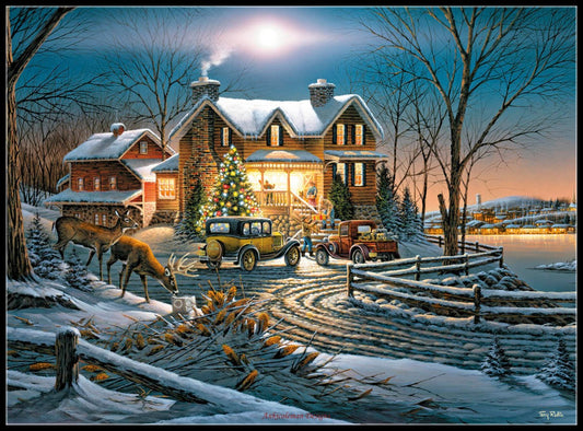 Night Cottage - Counted Cross Stitch Patterns Embroidery Crafts Needlework DIY Chart DMC Color