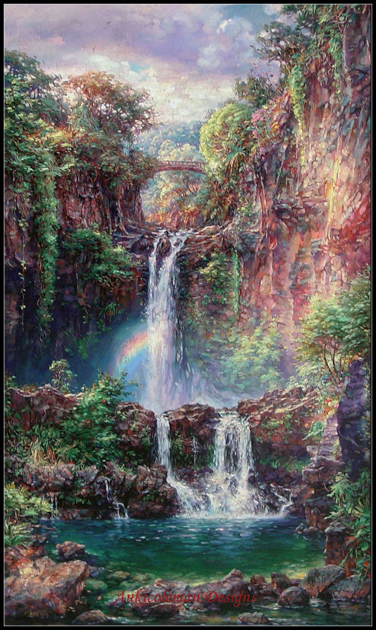 Sacred Pools - Counted Cross Stitch Patterns Embroidery Crafts Needlework DIY Chart DMC Color