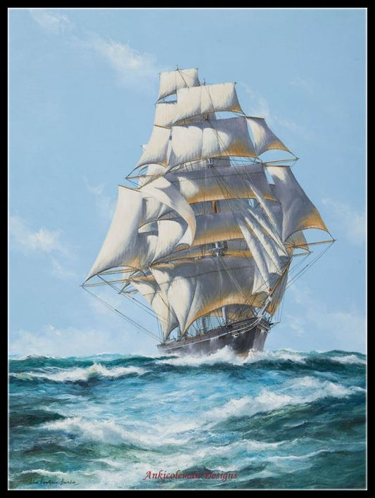 Sailing Ship 14 - Counted Cross Stitch Patterns Embroidery Crafts Needlework DIY Chart DMC Color