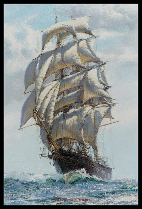 Sailing Ship 1 - Counted Cross Stitch Patterns Embroidery Crafts Needlework DIY Chart DMC Color