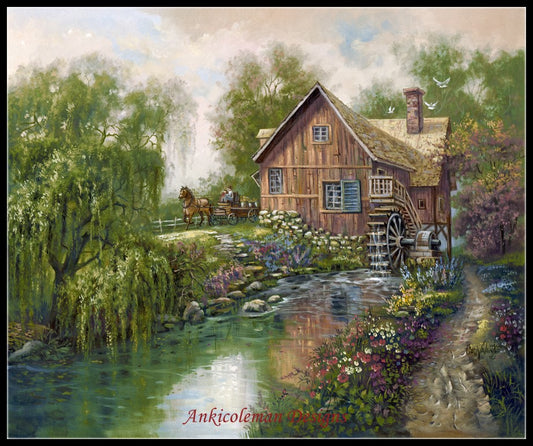 Willow Creek Mill - Counted Cross Stitch Patterns Embroidery Crafts Needlework DIY Chart DMC Color