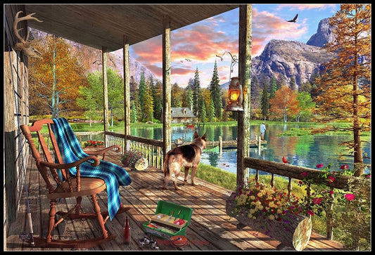 Mountain Cabin - Counted Cross Stitch Patterns Embroidery Crafts Needlework DIY Chart DMC Color